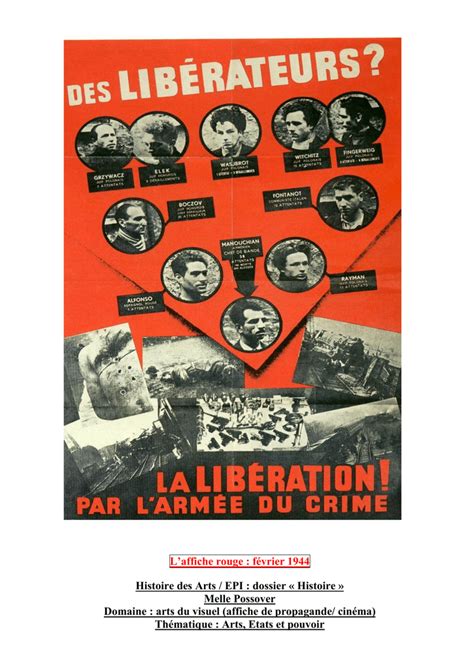 histoire des arts affiche rouge